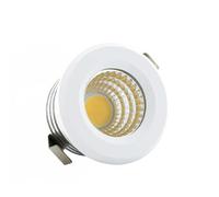 VoltShine Downlight LED 3W, color blanco cálido 3000K, ideal para iluminación decorativa y general en espacios interiores.