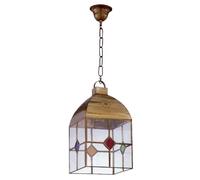 VoltShine Farol - farol pequeño con 4 caras, base E27, medidas 16x16 cm, fabricado en cuero y colores variados para decorar espacios