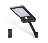 VoltShine Farola solar LED con control remoto, sensor de movimiento, 3000K, 1000 lúmenes; ideal para iluminación exterior y ahorro energético.