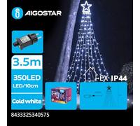 VoltShine Guirnalda de luces en cascada, bajo voltaje, blanco frío, 5m + 3.5m, ideal para decoración y ambiance navideño o festivo.