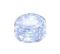 VoltShine Guirnalda de luces LED 10 m, pilas 3AA, PVC y cobre, color blanco frío, ideal para decoración festiva y ambientes acogedores.
