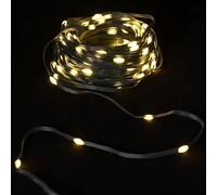 VoltShine Guirnalda de luces LED 10 m, pilas 3AA, PVC y cobre, luz blanca cálida - ideal para decoraciones festivas y ambientes acogedores.