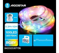 VoltShine Guirnalda de luces LED 10 m, tubos de Φ5 mm, colores RGBY, alimentada por batería 3AA, ideal para decoraciones festivas y atmósferas acogedoras.