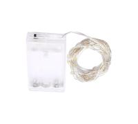 VoltShine Guirnalda de luces LED con pilas 3AA, material PVC y cobre, color blanco frío, longitud 3m; ideal para decorar y dar ambiente en interiores y exteriores.