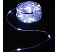 VoltShine Guirnalda de luces LED con pilas 3AA, material PVC y cobre, luz blanca fría, 5m, ideal para decoración y ambientación.