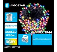 VoltShine Guirnalda de luces LED con pilas 3AA, RGBY, 10m - Ideal para decoración de fiestas, interiores y exteriores.