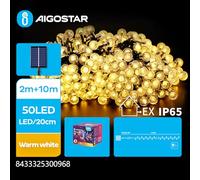 VoltShine Guirnalda de luces solares, 12 metros, luz blanca cálida, ideal para decorar exteriores y crear ambientes acogedores.