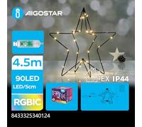 VoltShine Guirnalda de luces USB con diseño de pentagrama 3D, RGBIC. Ideal para crear atmósferas mágicas y coloridas, con 5m + 30cm de longitud para adornar cualquier espacio con estilo.