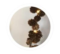 VoltShine Guirnalda de piñas LED a pilas, 1m, decorativa, portable; ideal para fiestas, decoración navideña, interiores y exteriores.