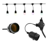 VoltShine Guirnalda exterior con 10 bombillas E27, IP65, impermeable y a prueba de polvo. Ideal para iluminar jardines y crear atmósferas encantadoras en tus celebraciones al aire libre.
