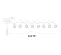 VoltShine Guirnalda solar - guirnalda de plástico negro con 98 LED, longitud de 4,1 m, luz cálida 1700K, clasificación IP44 para exterior