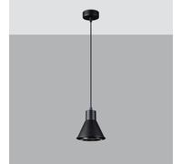 VoltShine Lámpara colgante - lámpara colgante negra, diseño moderno, ideal para interiores, potencia ajustable, fabricada en metal y vidrio. *