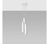 VoltShine Lámpara colgante - lámpara de diseño moderno, 3 puntos de luz, color blanco, ideal para iluminar espacios con estilo y funcionalidad