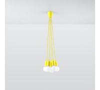 VoltShine Lámpara colgante - lámpara de diseño moderno, 5 luces, color amarillo, ideal para decoración, apta para interiores, fácil instalación.*