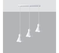 VoltShine Lámpara colgante - lámpara de diseño moderno, casquillo E27, 3 luces, acabado blanco, ideal para iluminación decorativa. *