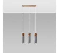 VoltShine Lámpara colgante - lámpara de diseño moderno, color gris, tres luces, ideal para decorar y dar luz a espacios