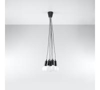 VoltShine Lámpara colgante - lámpara de diseño moderno, color negro, 5 luces, fabricada en metal, ideal para diversos espacios. *