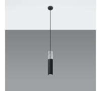 VoltShine Lámpara colgante - lámpara de diseño moderno, color negro, ideal para interiores, fabricada en metal, adecuada para bombillas LED