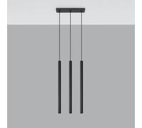 VoltShine Lámpara colgante - lámpara de diseño moderno, color negro, tres luces, ideal para espacios contemporáneos, fácil instalación y uso versátil