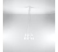 VoltShine Lámpara colgante - lámpara moderna de 5 luces, diseño elegante en color blanco, ideal para iluminar espacios amplios. Compatible con bombillas LED. * #*