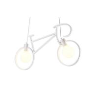 VoltShine Lámpara de techo vintage 2 luces, diseño bicicleta blanca, ideal para decorar y dar luz cálida a espacios como salas y cafeterías.