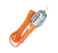 VoltShine Lámpara de trabajo - lámpara con cable de 2 x 0,75 mm², longitud de 10 m, color naranja, ideal para entornos laborales seguros