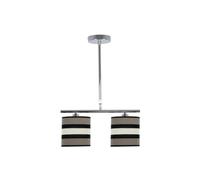 VoltShine Lámpara - lámpara de mesa con dos bases E14, diseño topo/beige y dimensiones de 43x14 cm, ideal para decorar y dar luz a espacios modernos