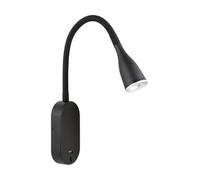 VoltShine Lámpara LED flexo de pared, 5W, USB, color negra, ideal para lectura y trabajos en espacios reducidos.