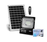 VoltShine Lámpara LED solar 50W 500lm 6500K IP66, ideal para iluminación exterior eficiente y sostenible en jardines y patios.