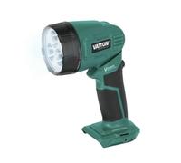 VoltShine Linterna LED portátil 20V sin batería, ligera, resistente al agua, ideal para camping y emergencias.