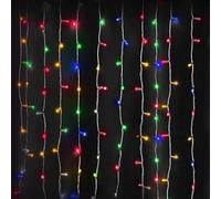 VoltShine Luces planas de cortina, batería 3AA, RGB y amarillo, 1m x 1m, ideales para decoraciones festivas y ambientales.