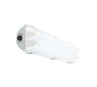 VoltShine Luminaria Tri-proof IP65 para dos tubos de 1,2m, alta eficiencia, resistente a humedad y polvo, ideal para iluminación industrial y exterior.