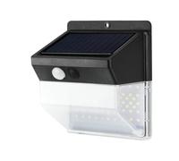 VoltShine Luz LED solar vertical 7W, luz fría, ideal para iluminación exterior y ahorro energético.