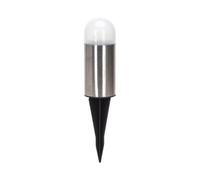VoltShine Luz Solar LED Ambiental, 6500K, estaca redonda de acero inoxidable, ideal para iluminar césped y jardines.
