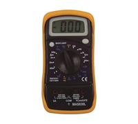 VoltShine Multímetro digital 1999 cuentas; 500 VAC/DC; 5 A DC; Ω; pruebas de diodos y transistores; buzzer; pantalla iluminada; D-H.