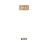 VoltShine Pie - pie de salón de niquel y madera clara, con medidas de 162x40x40 cm, ideal para iluminar tus espacios con elegancia