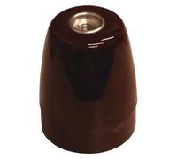 VoltShine Portalámparas - cerámico vintage E27 en color marrón, ideal para bombillas E27, ofrece estilo retro y diseño duradero en cerámica