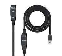 VoltShine Prolongador USB 3.0 tipo A a tipo A, 10 metros, amplificación de señal, ideal para conectar dispositivos a larga distancia.
