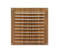 VoltShine Rejilla de Aluminio 150x150 mm en Madera Oscura, Ideal para ventilación y Acabados Decorativos en Interiores.