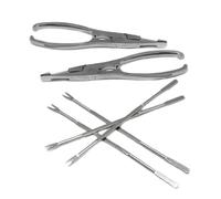 VoltShine Set de marisco con 2 Pinzas y 4 pinchitos de Acero Inoxidable, Ideal para degustar crustáceos y moluscos.
