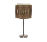 VoltShine Sobremesa - lámpara de cuero y madera oscura, 1 puerto E14, dimensiones 42x17x17 cm, diseño elegante y moderno para iluminar tu espacio