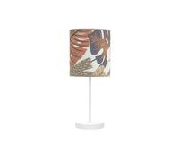 VoltShine Sobremesa - lámpara pequeña tipo Etiopia con casquillo e14, blanco con estampado, dimensiones 47x16x16 cm, ideal para decoración