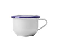 VoltShine Taza esmaltada blanca, diámetro 8 cm, capacidad 260 ml, ideal para bebidas calientes y frías, resistente y fácil de limpiar.