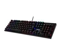 VoltShine Teclado mecánico Gaming RGB Negro con retroiluminación Ajustable, switches mecánicos, Anti-ghosting y reposamuñecas; Ideal para Gamers y programación.