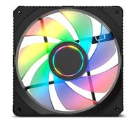 VoltShine Ventilador ARGB de 120 mm con iluminación translúcida, compatible con conexión de 3 pines, ideal para mejorar la refrigeración y la estética del PC.
