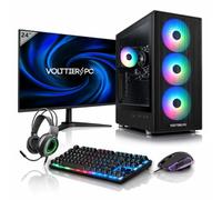 VolttierPC - PC Gaming Completo AMD Ryzen 7 5700G | Radeon Vega 8 | 16GB RAM | 500GB SSD NVMe | WiFi 6 + Bluetooth 5.2 | Windows 11 Pro | Monitor 24" 120Hz | Teclado y Ratón RGB