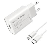 VoltWave 20W Cargador iPhon Carga Rapida for iPhon 14, 14 Pro, 14 Pro MAX, 14 Plus, 13, 12, 11, XS, XS MAX, XR, X. 20W Cargador rápida con Cable de 2m
