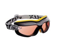 voltX DEFENDER Gafas de seguridad compactas y ventiladas Marron, Certificado CE EN166F