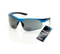 voltX Gafas bifocales de seguridad para lectura CONSTRUCTOR ULTIMATE' (montura azul, lentes ahumadas Dioptría +1.0) CE EN166FT - Bifocales Ciclismo Deportivo PREMIUM - UV400