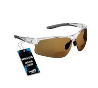 voltX Gafas bifocales de seguridad para lectura CONSTRUCTOR ULTIMATE' (montura transparente, lentes de espejo doradas Dioptría +1.5) CE EN166FT - Bifocales Ciclismo PREMIUM - UV400